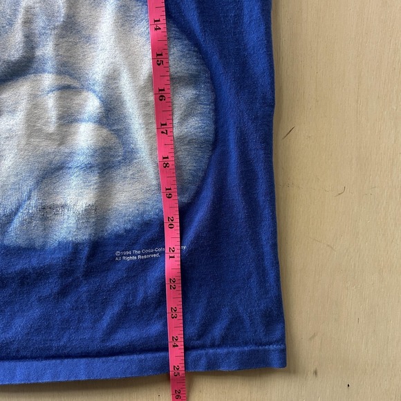 Vintage 1994 Coca Cola Company Shirt Mens Large Blue Polar Bear Graphic Tee - Picture 7 of 8